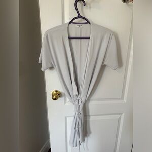 Gray/Blue Short Sleeve Wrap dress